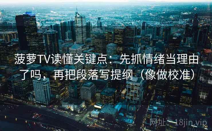 菠萝TV读懂关键点：先抓情绪当理由了吗，再把段落写提纲（像做校准）  第2张